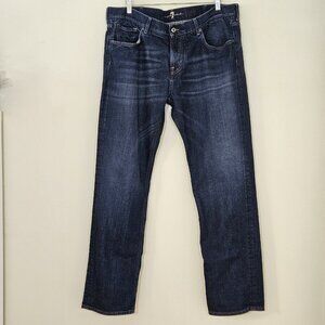 7 For All Mankind Jeans Mens 40x32 Dark Blue Slimmy SMSU980FY Denim Western Boho